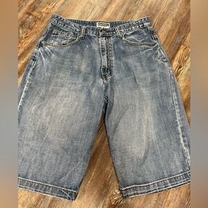 Vintage Y2K baggy Route 66 blue denim jorts Size 32"